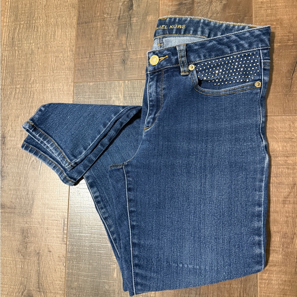 Michael Kors Studded‎ Dark Blue Skinny Jeans